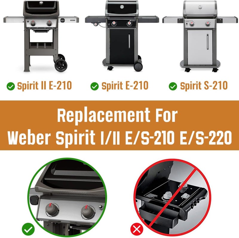 Rushare Store 7635 15.3" Flavorizer Bars for Weber Spirit Grill Parts, Grill Replacement Parts for Weber Spirit I & II 200 Series, Spirit E210 S210 E220 S220 Gas Grill with Front Control Knobs, Porcelain-enameled - Image 3